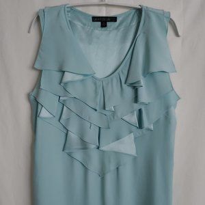LAFAYETTE 148 RIANNE SILK TANK TOP RUFFLED BLUE 6